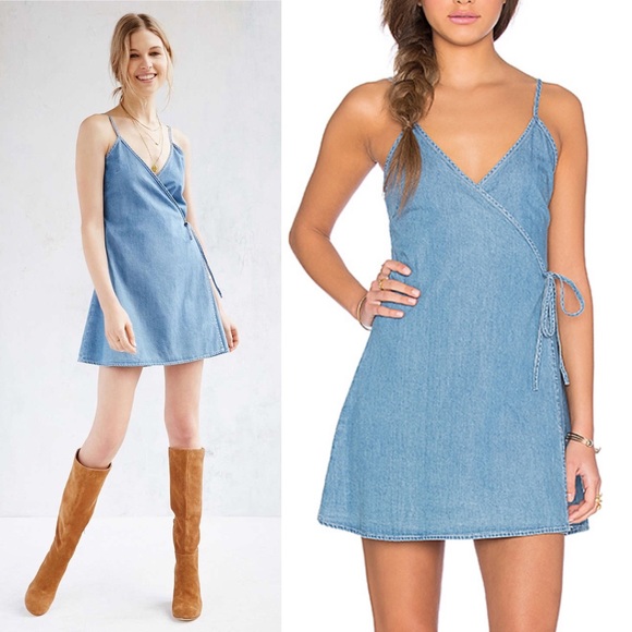 jean wrap dress